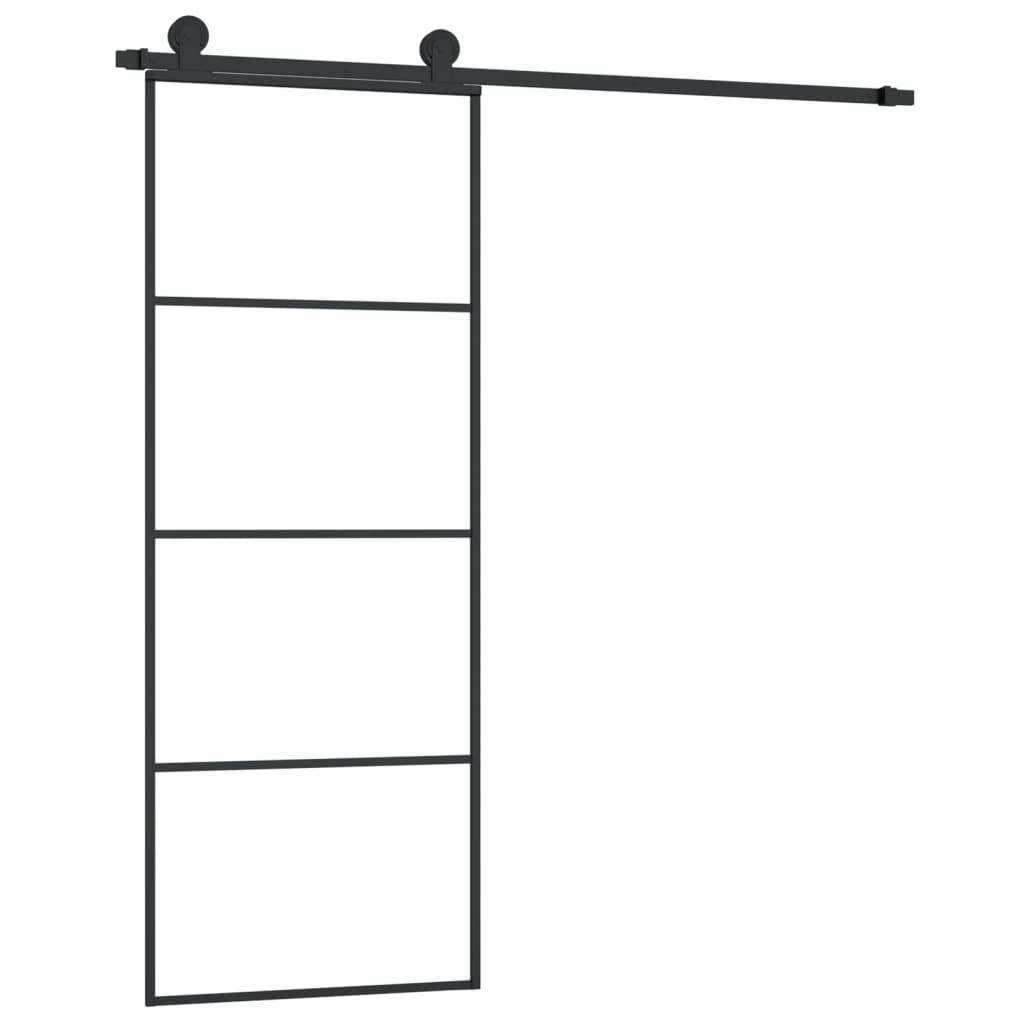 Sliding door with ESG glass and aluminum fittings set 76x205 cm 