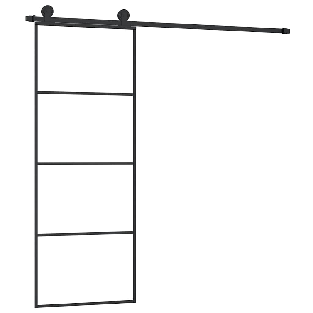 Sliding door with ESG glass hardware set aluminum 76x205 cm 