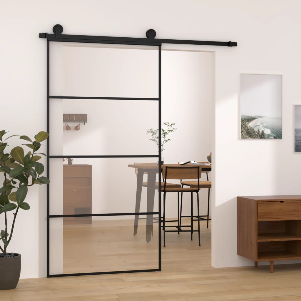 Sliding door hardware set for ESG glass aluminum 102.5x205 cm 