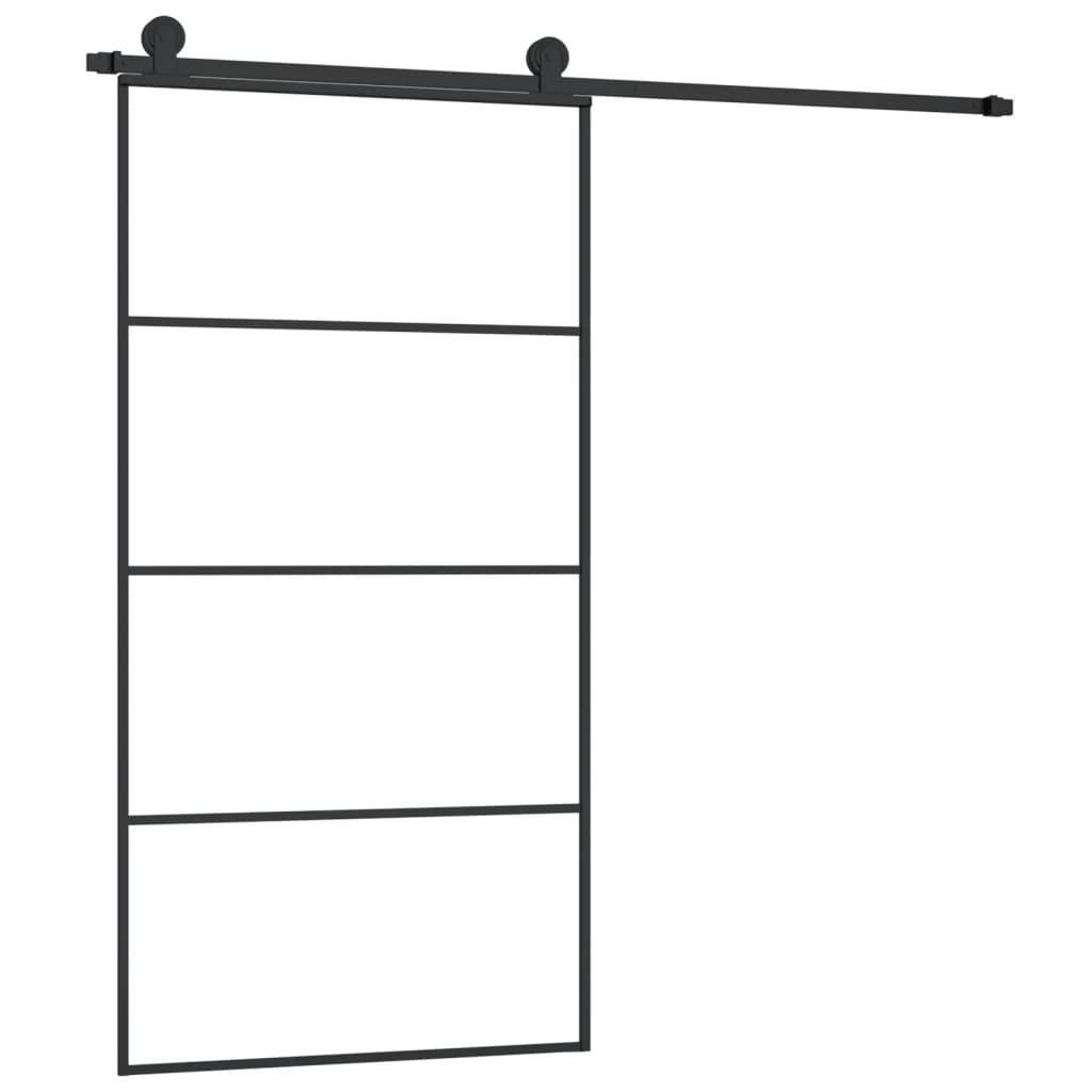 Sliding door hardware set for ESG glass aluminum 102.5x205 cm 
