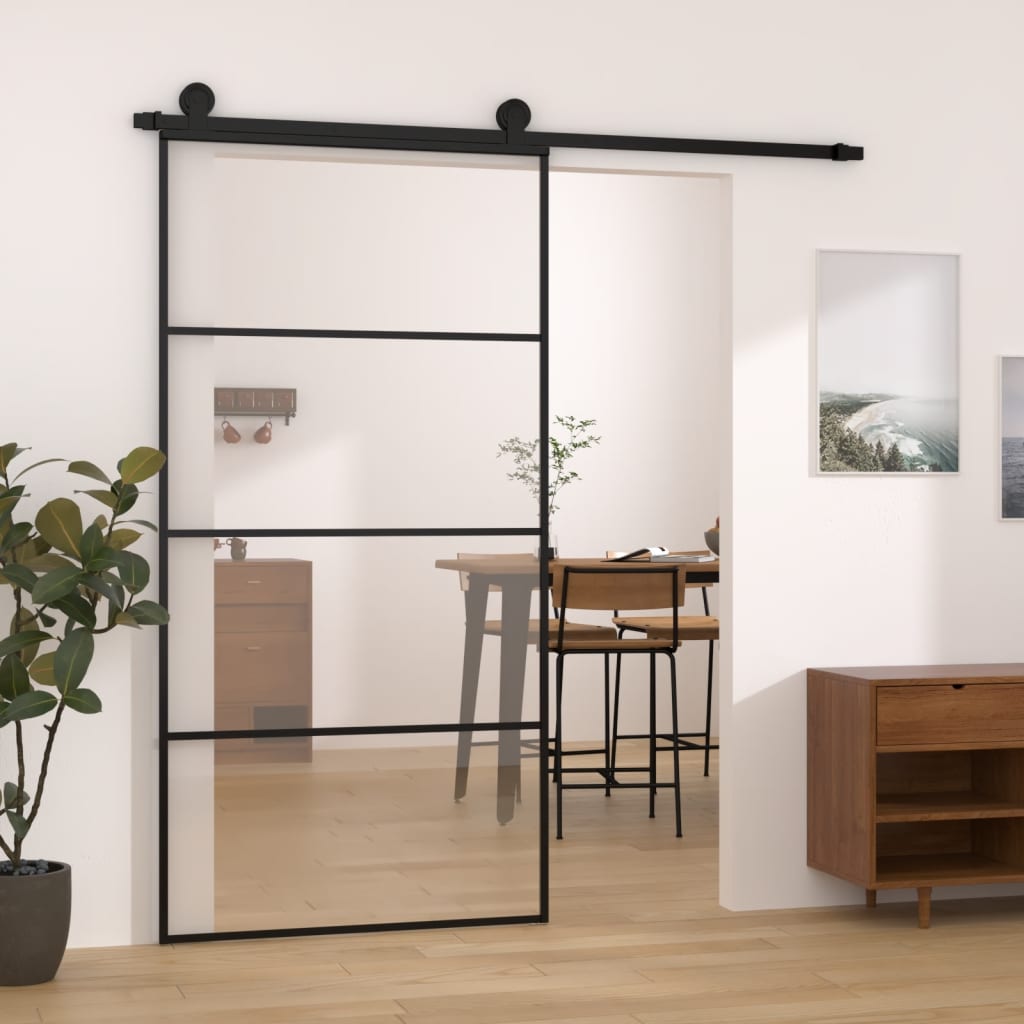 Sliding door hardware set for ESG glass aluminum 102.5x205 cm 