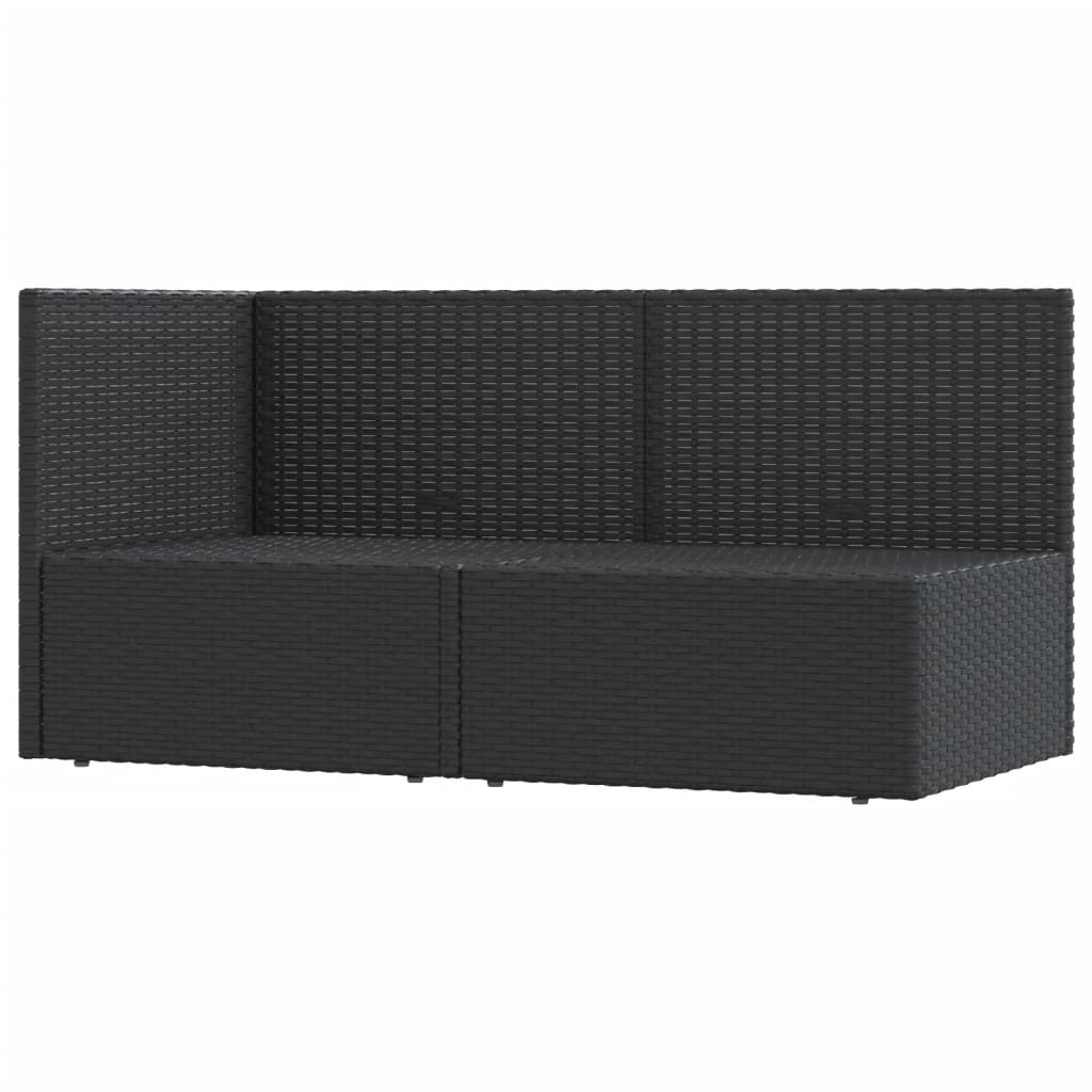 Set de muebles de jardín 2 pzas y cojines ratán sintético negro vidaXL