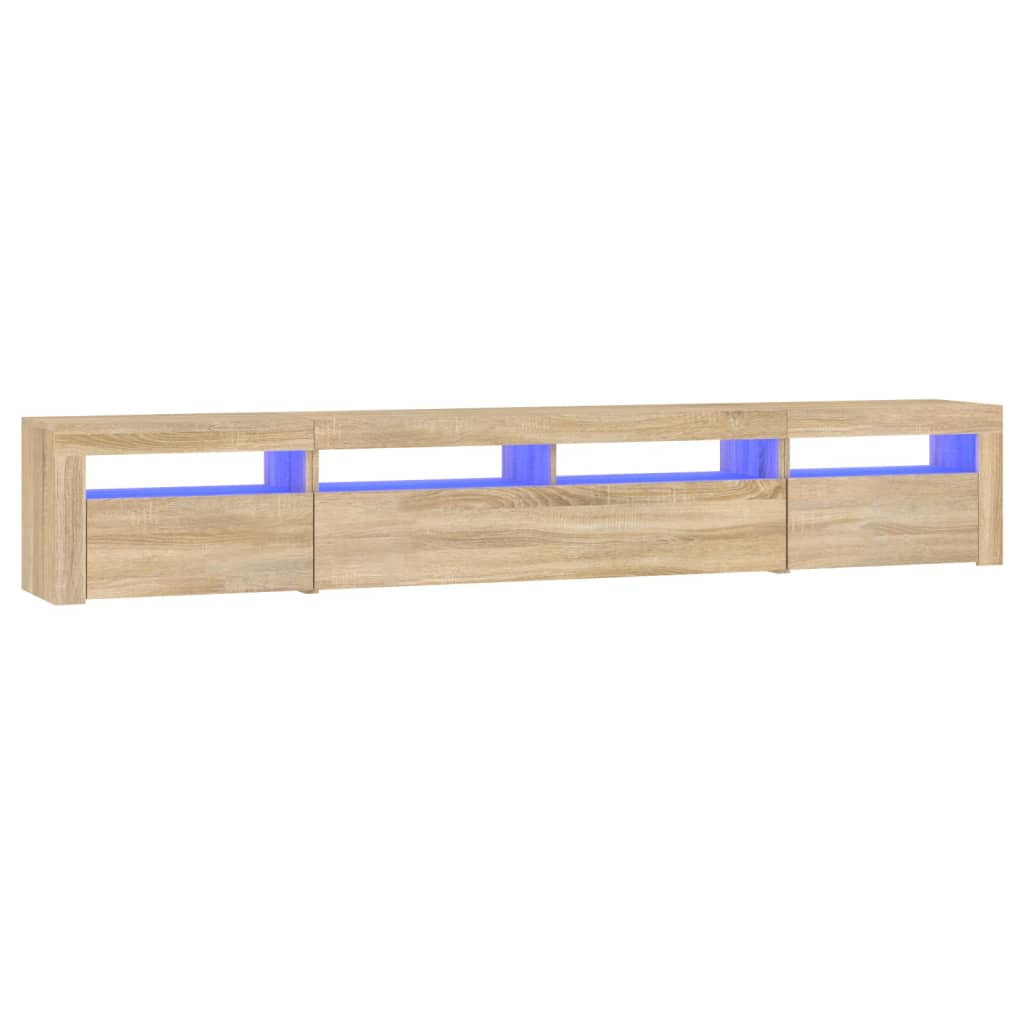 Mueble de TV con luces LED roble Sonoma 240x35x40 cm vidaXL