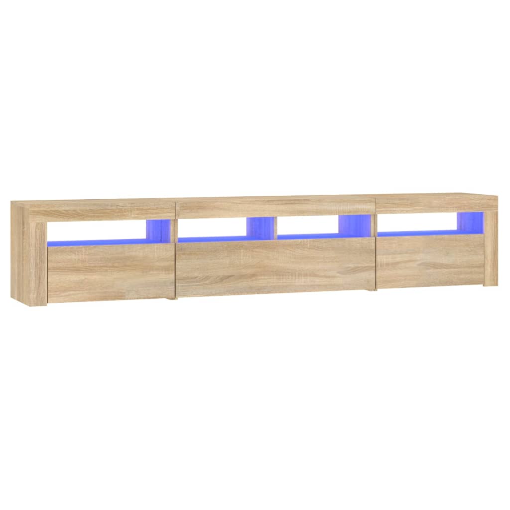 Mueble de TV con luces LED roble Sonoma 210x35x40 cm vidaXL