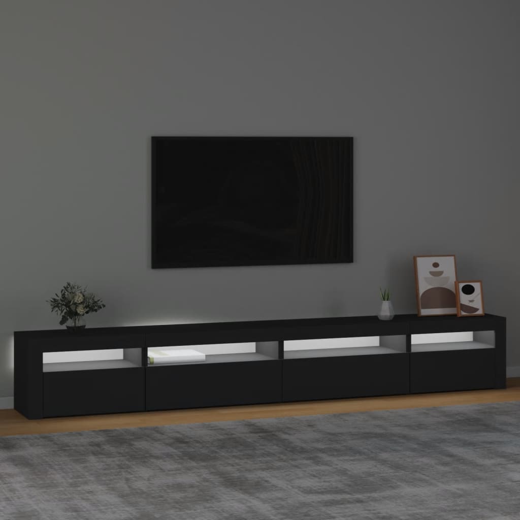 Mueble de TV con luces LED Negro 270x35x40 cm vidaXL