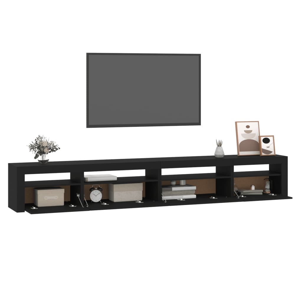 Mueble de TV con luces LED Negro 270x35x40 cm vidaXL