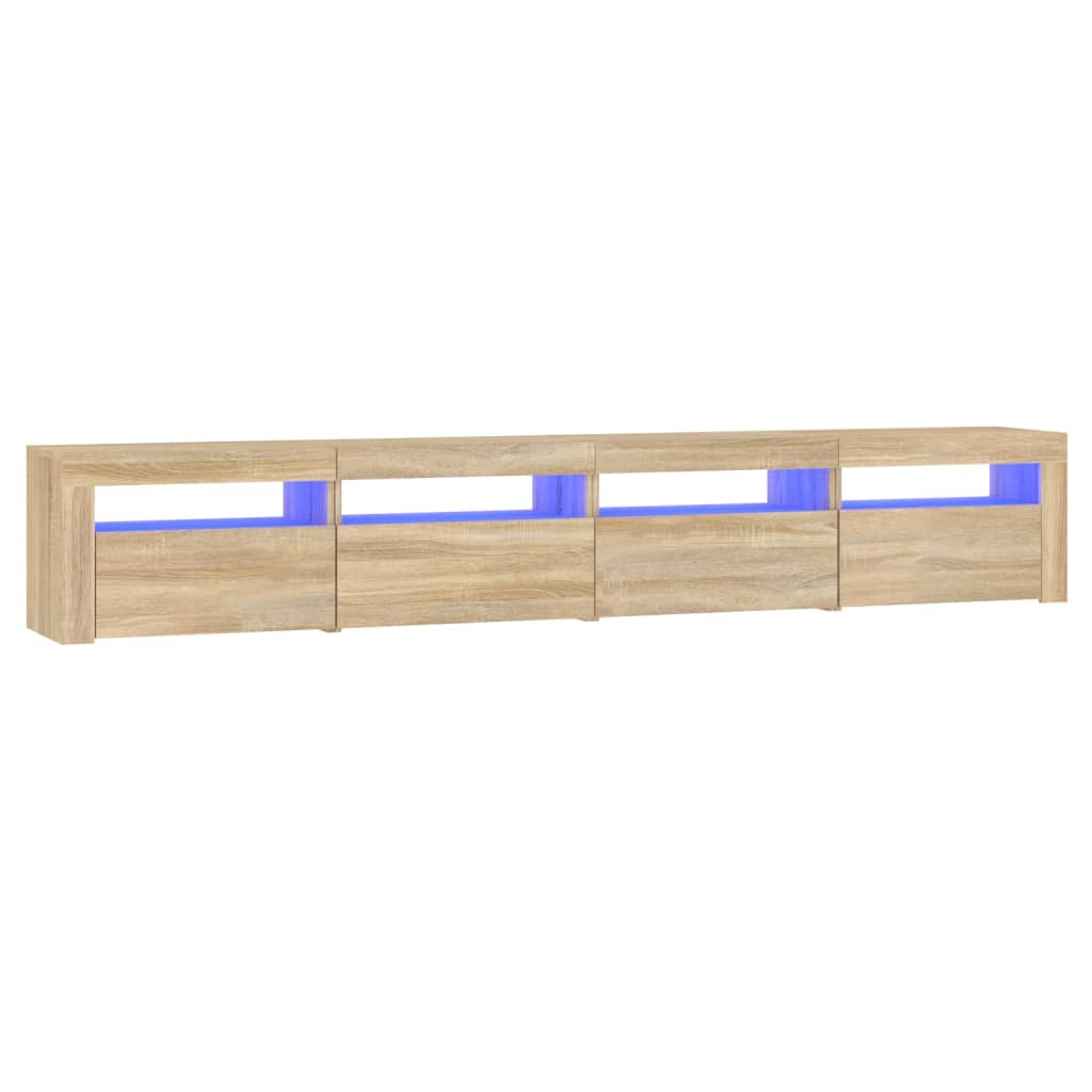 Mueble de TV con luces LED roble Sonoma 240x35x40 cm vidaXL