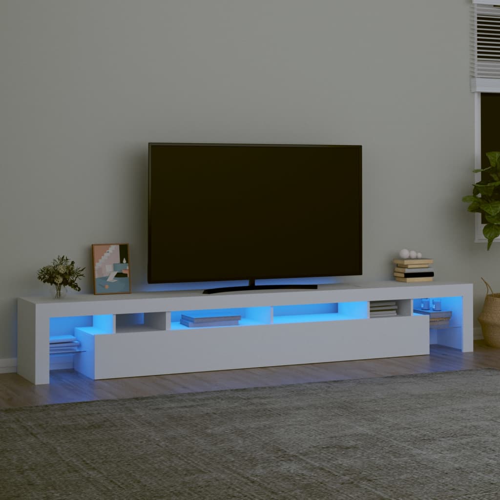 Vetonek Mueble de TV con luces LED blanco 260x36,5x40 cm