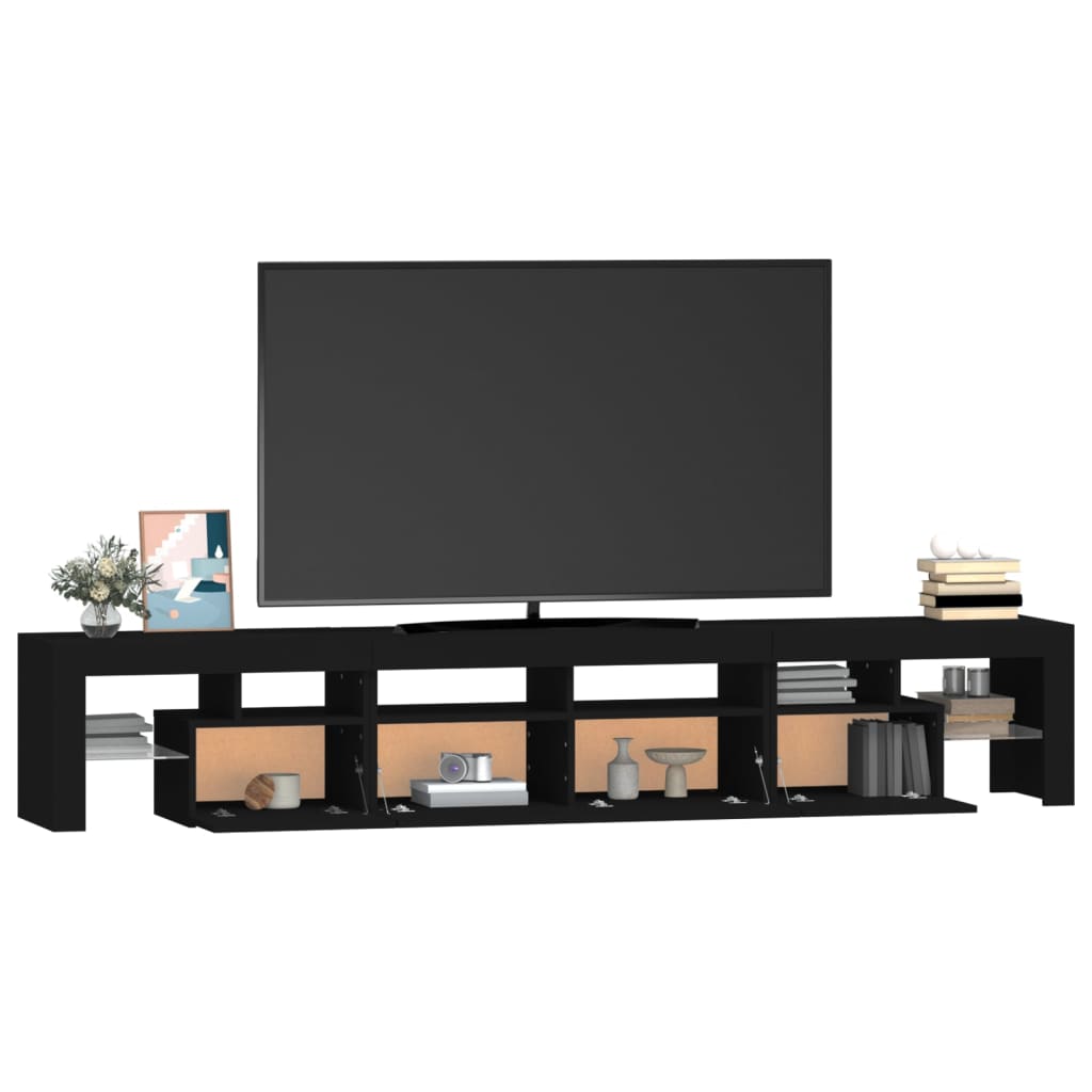 Mueble de TV con luces LED Negro 230x36,5x40 cm vidaXL