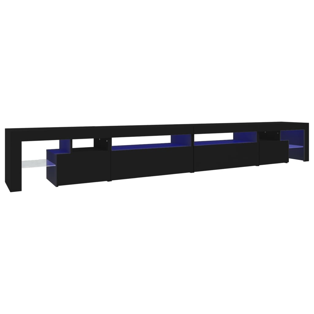 Mueble de TV con luces LED negro 290x36,5x40 cm vidaXL