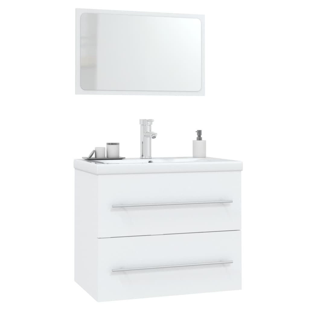 Vetonek Conjunto de muebles de baño 3 piezas blanco