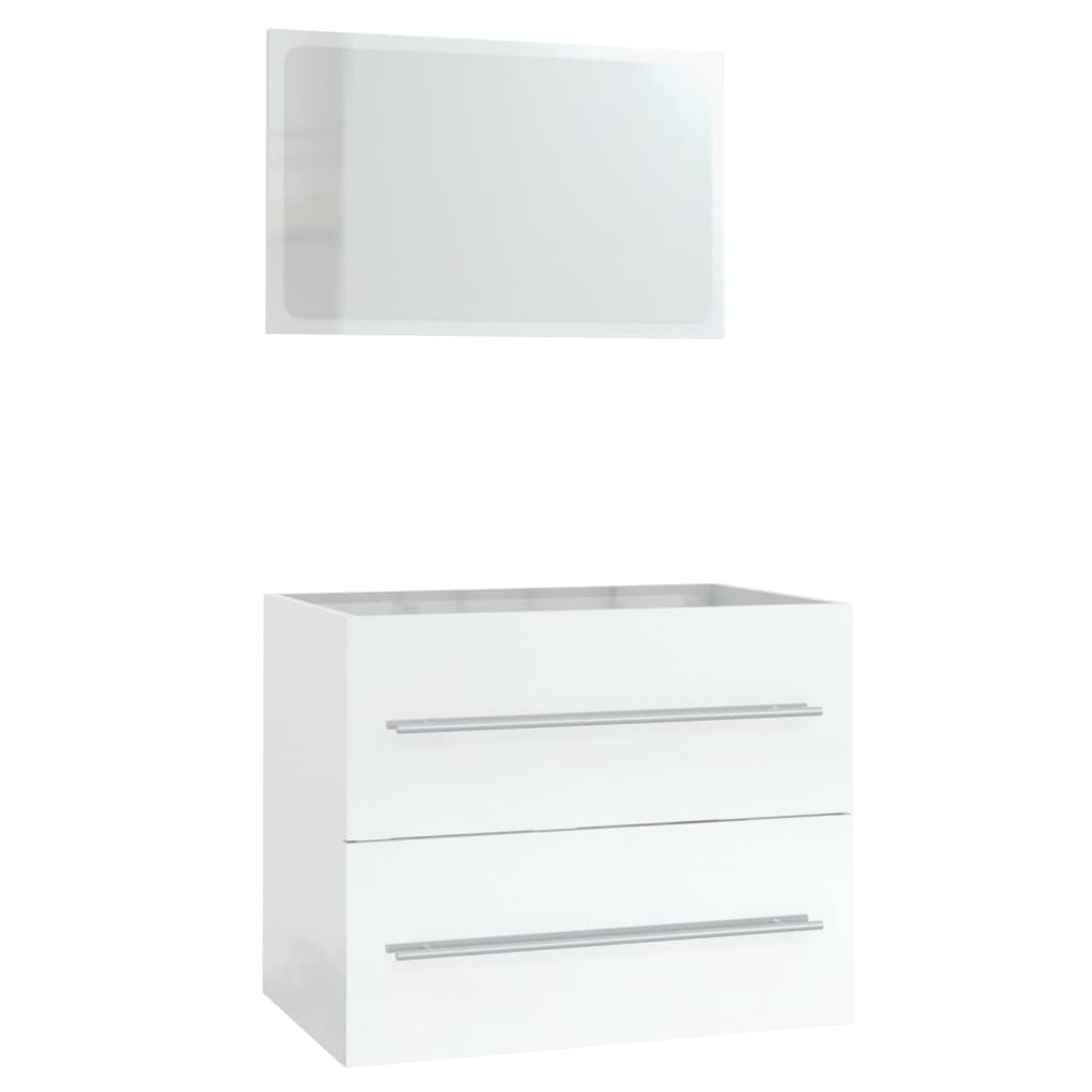 Conjunto de muebles de baño 3 piezas blanco brillante v9876 - Vetonek