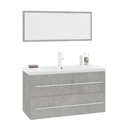 Vetonek Conjunto de muebles de baño 3 piezas gris hormigón