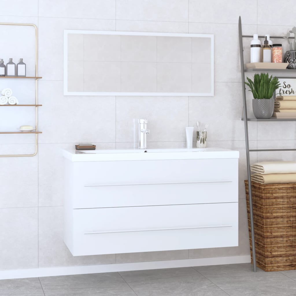 Conjunto de muebles de baño 3 piezas blanco brillante V0001 Vetonek
