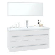 Vetonek Conjunto de muebles de baño madera contrachapada blanco