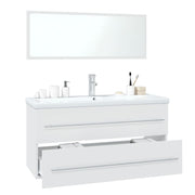 Conjunto de muebles de baño madera contrachapada blanco v0018 - Vetonek