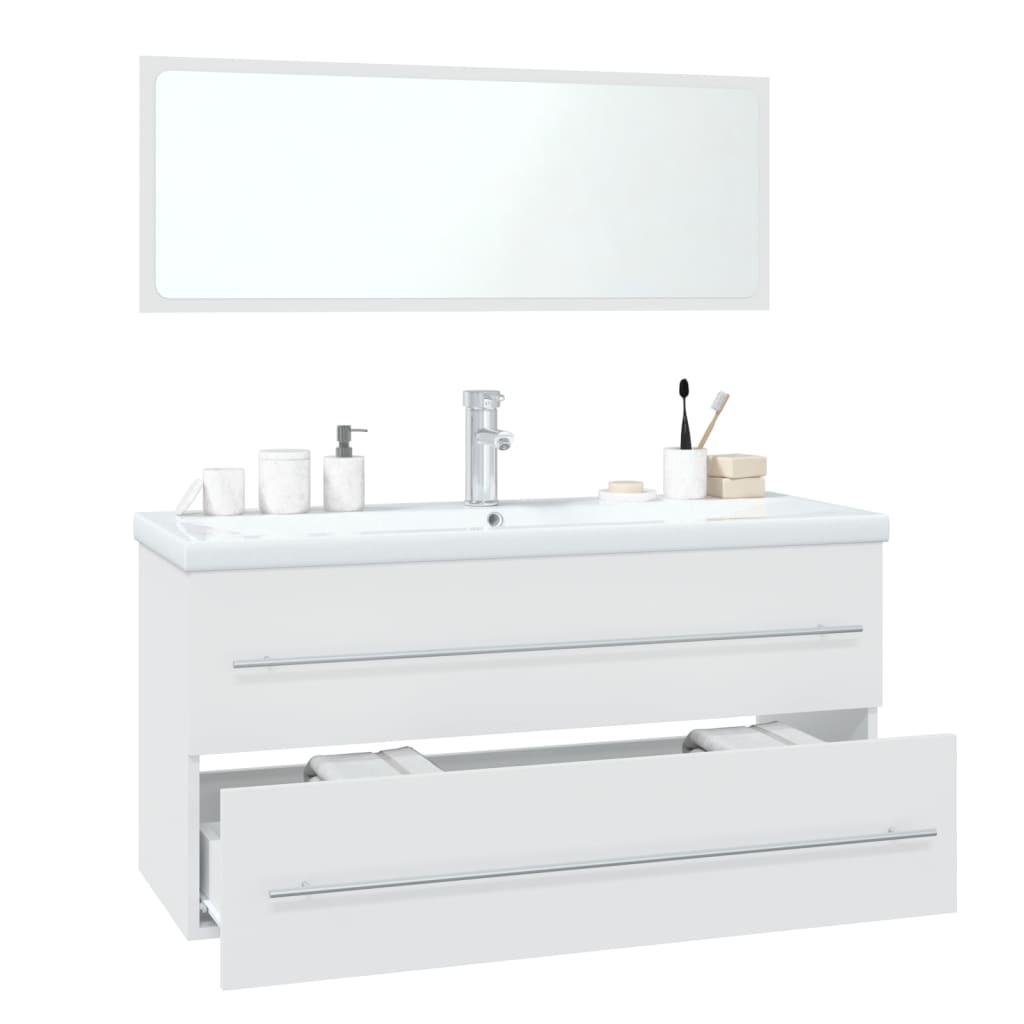 Conjunto de muebles de baño madera contrachapada blanco v0018 - Vetonek