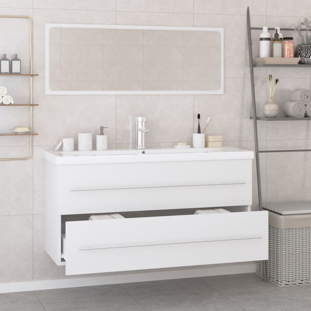 Conjunto de muebles de baño madera contrachapada blanco v0018 - Vetonek