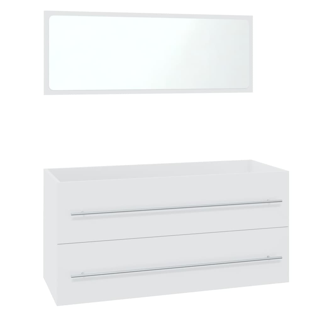 Conjunto de muebles de baño madera contrachapada blanco v0018 - Vetonek