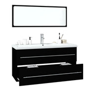 Conjunto de muebles de baño madera contrachapada negro V0025 Vetonek