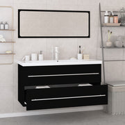 Conjunto de muebles de baño madera contrachapada negro V0025 Vetonek