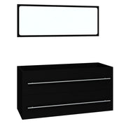 Conjunto de muebles de baño madera contrachapada negro V0025 Vetonek