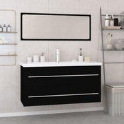 Conjunto de muebles de baño madera contrachapada negro V0025 Vetonek