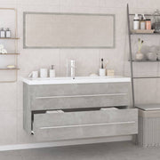 Conjunto de muebles de baño madera contrachapada gris hormigón V0049 Vetonek