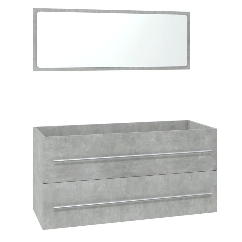 Conjunto de muebles de baño madera contrachapada gris hormigón V0049 Vetonek