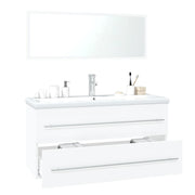 Conjunto de muebles de baño madera contrachapada blanco brillo v0056 - Vetonek