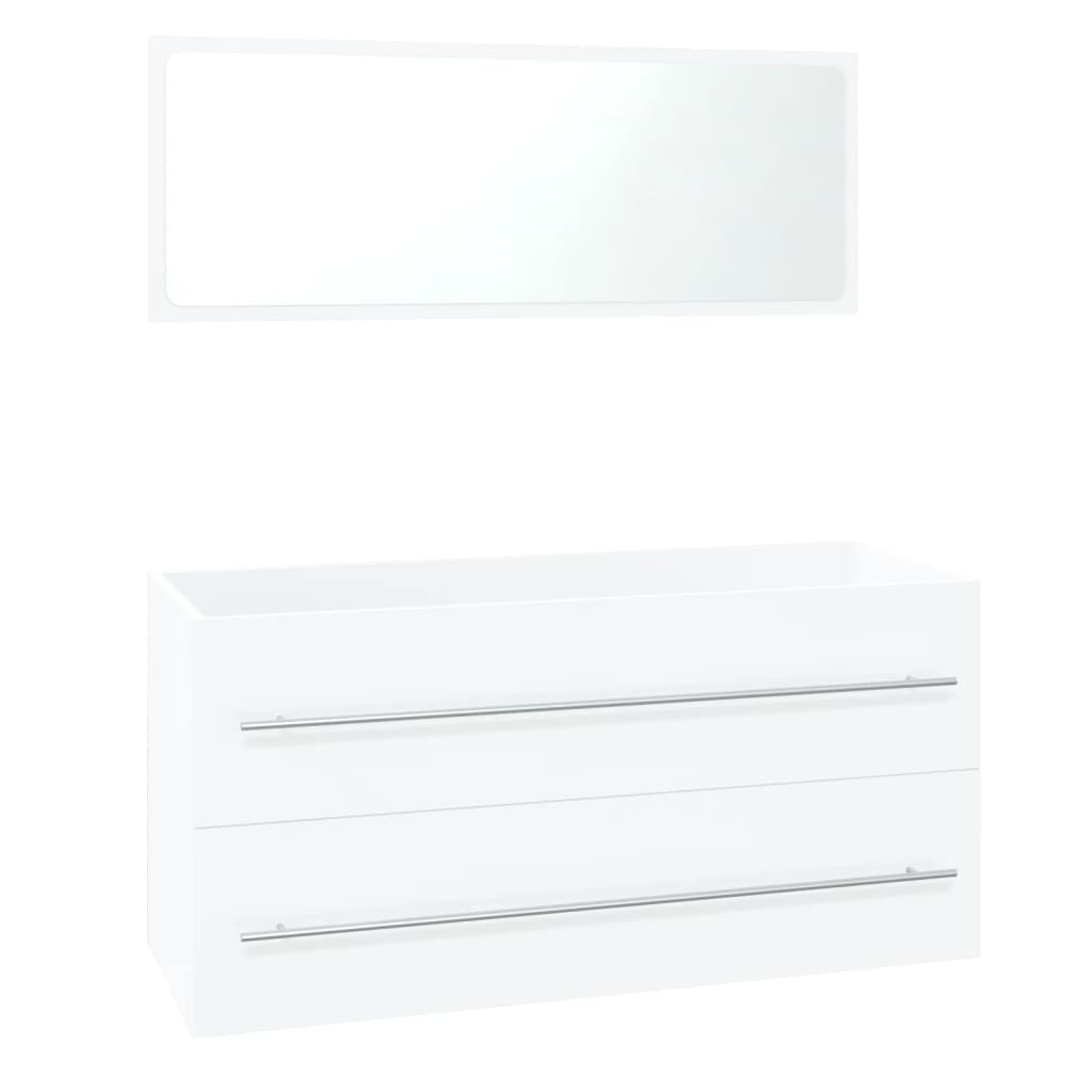 Conjunto de muebles de baño madera contrachapada blanco brillo v0056 - Vetonek