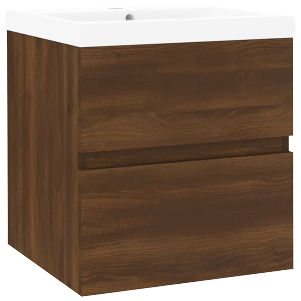 Mueble de baño con lavabo madera marrón roble vidaXL