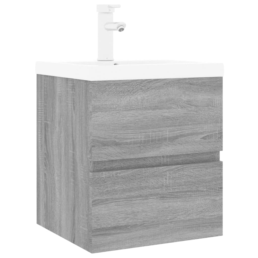 Mueble de baño con lavabo madera gris Sonoma vidaXL