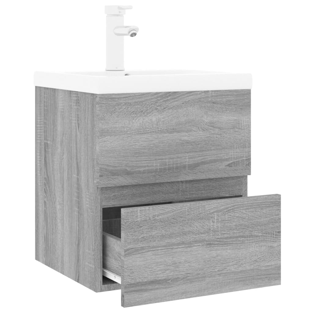 Mueble de baño con lavabo madera gris Sonoma vidaXL