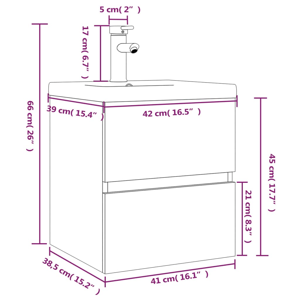 Mueble de baño con lavabo madera gris Sonoma vidaXL