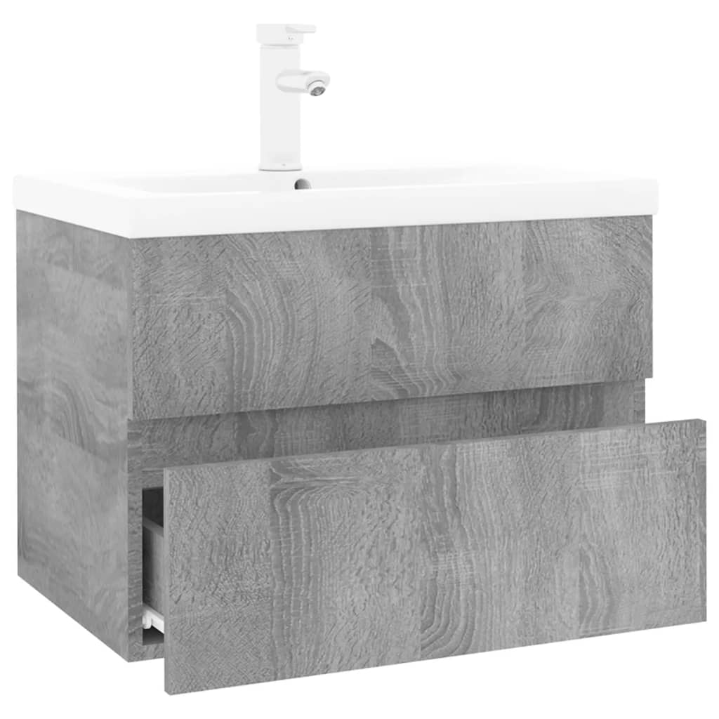 Mueble de baño con lavabo madera gris Sonoma