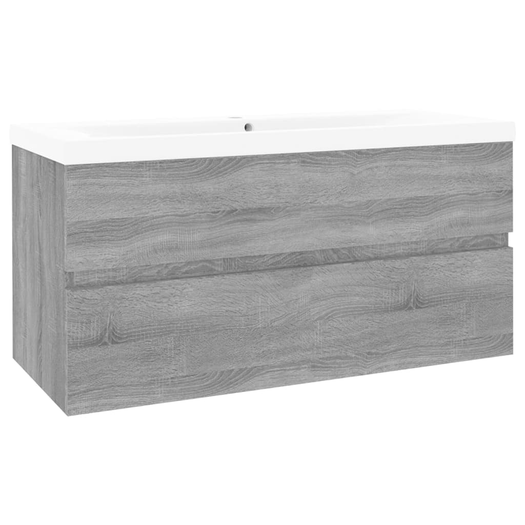 Mueble de baño con lavabo madera contrachapada gris Sonoma V80