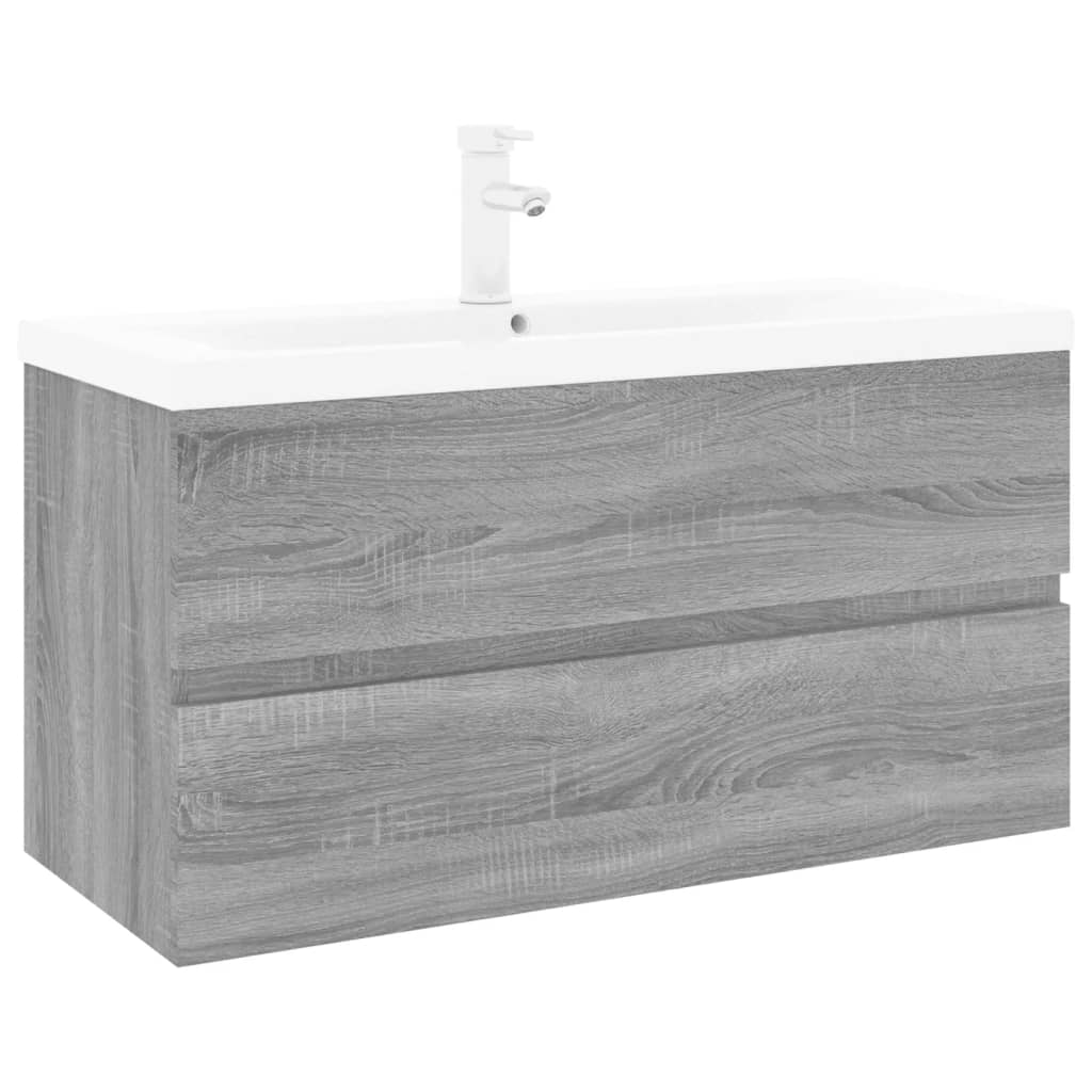 Mueble de baño con lavabo madera gris Sonoma vidaXL