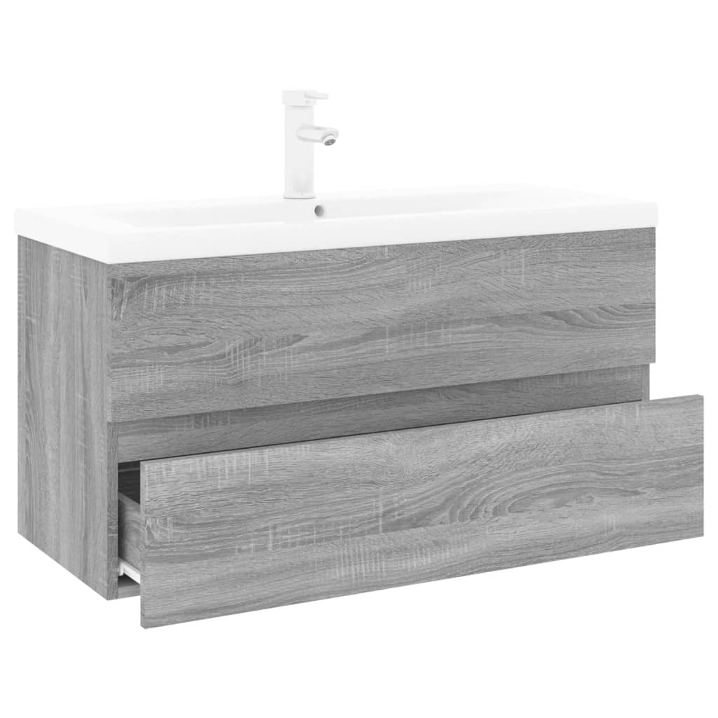 Mueble de baño con lavabo madera gris Sonoma vidaXL