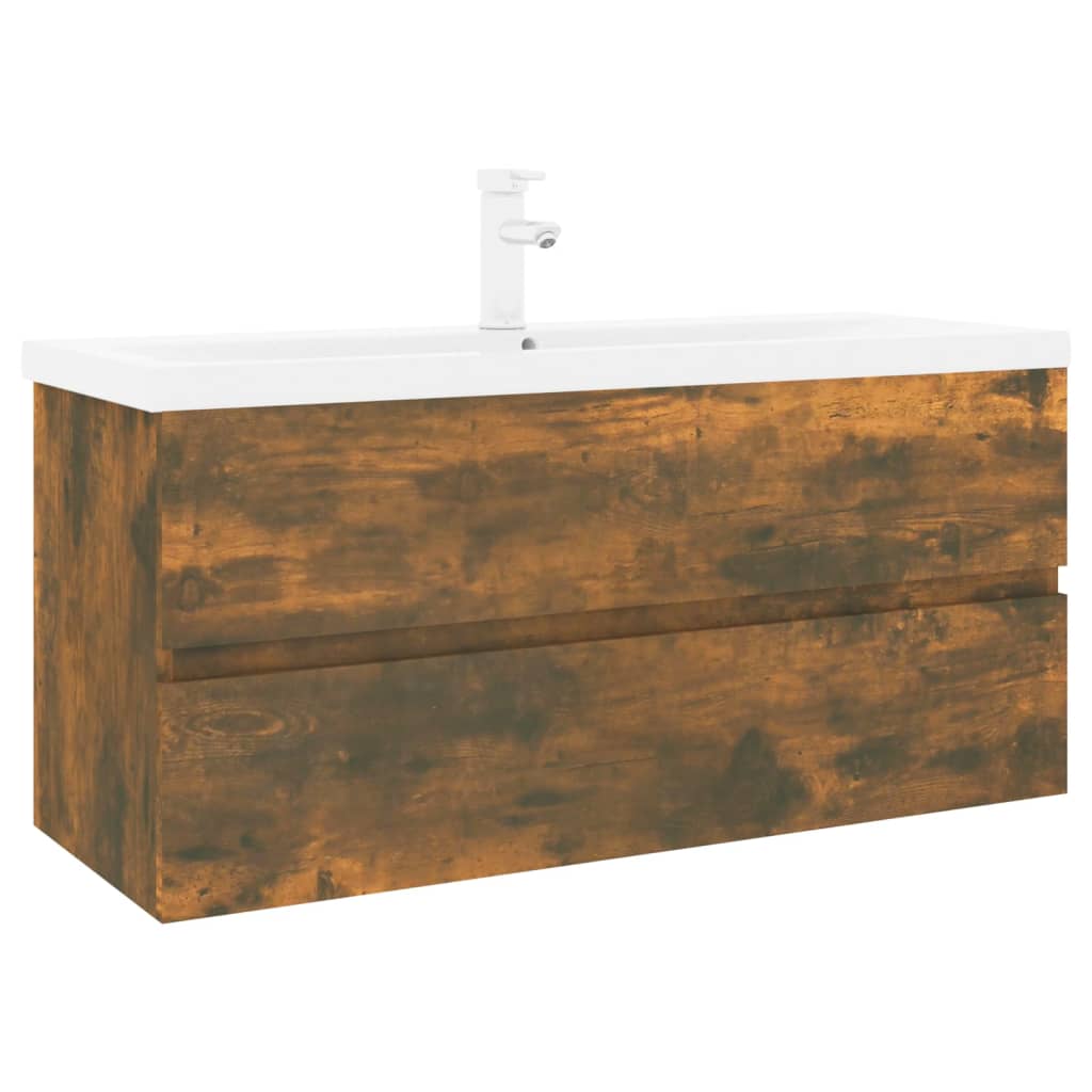 Mueble de baño con lavabo madera roble ahumado vidaXL