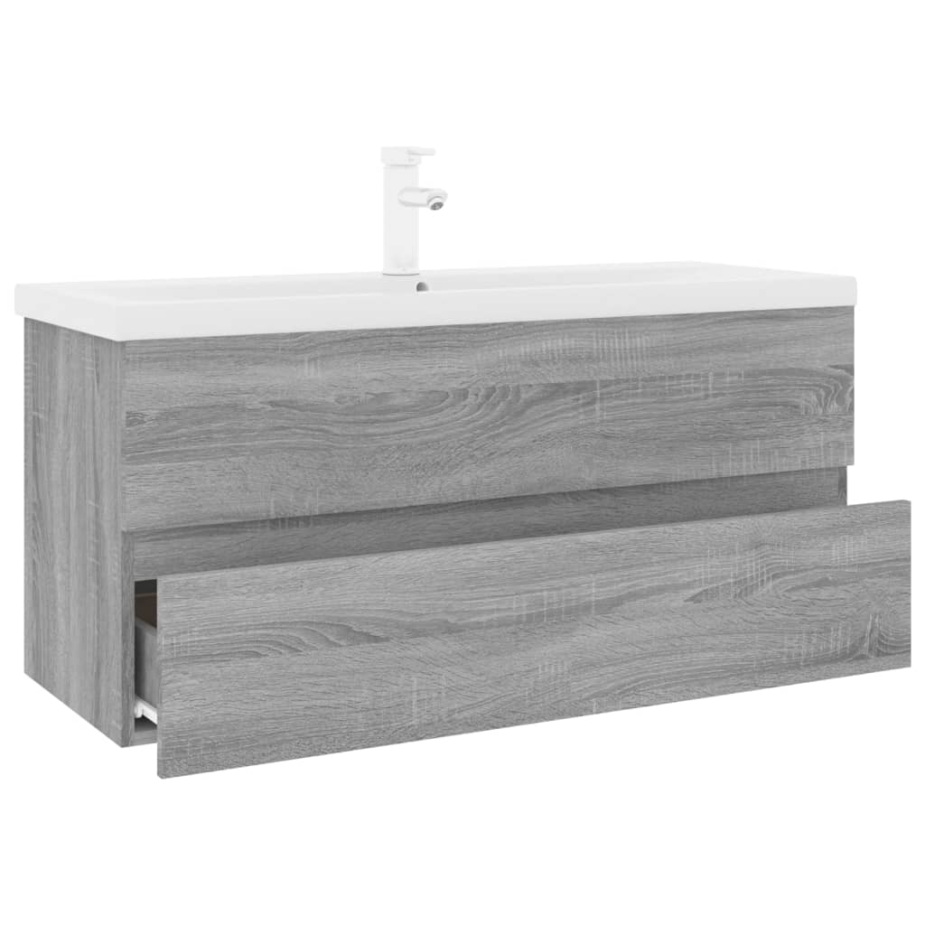 Mueble de baño con lavabo madera gris Sonoma