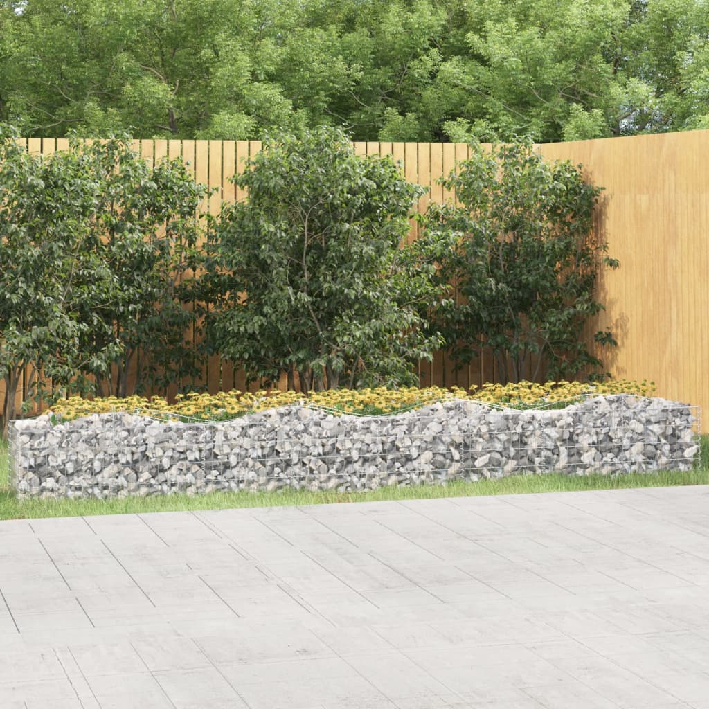Arriate de gaviones forma arco hierro galvanizado 400x50x50 cm v2067 Vetonek