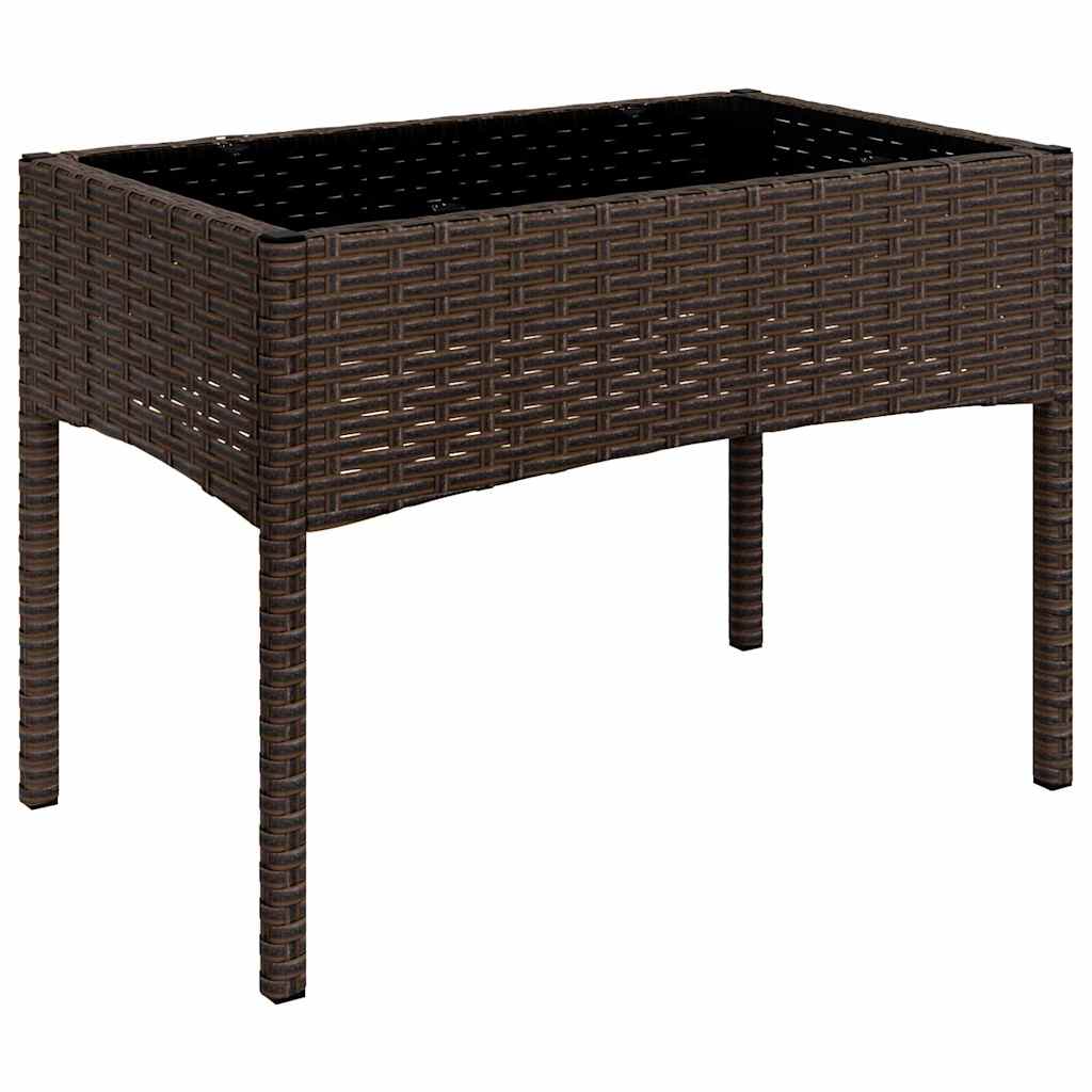 Set muebles de jardín 4 piezas y cojines ratán sintético marrón - Vetonek