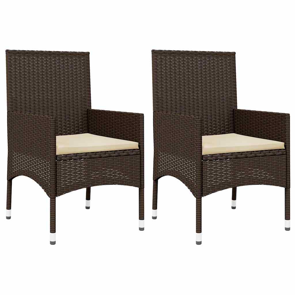 Set muebles de jardín 4 piezas y cojines ratán sintético marrón vidaXL