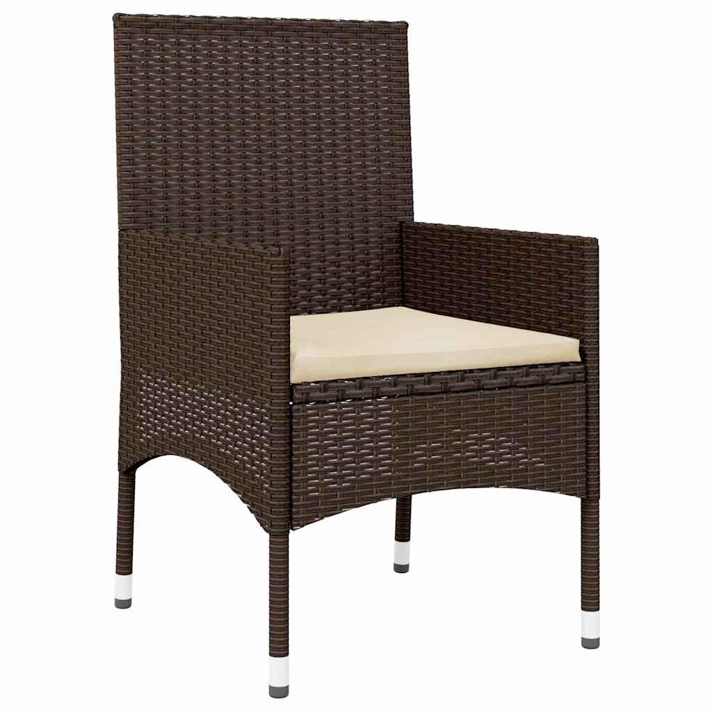 Set muebles de jardín 4 piezas y cojines ratán sintético marrón vidaXL