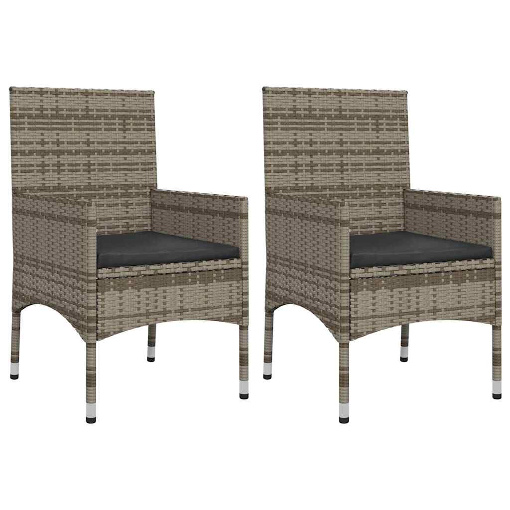 Set de muebles de jardín 4 pzas y cojines ratán sintético gris vidaXL