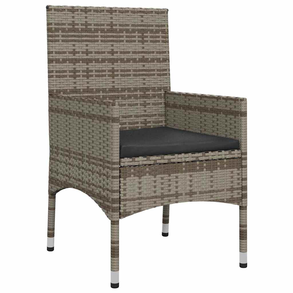 Set de muebles de jardín 4 pzas y cojines ratán sintético gris vidaXL