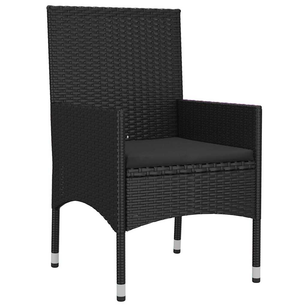 Set muebles de jardín 6 piezas y cojines ratán sintético negro vidaXL