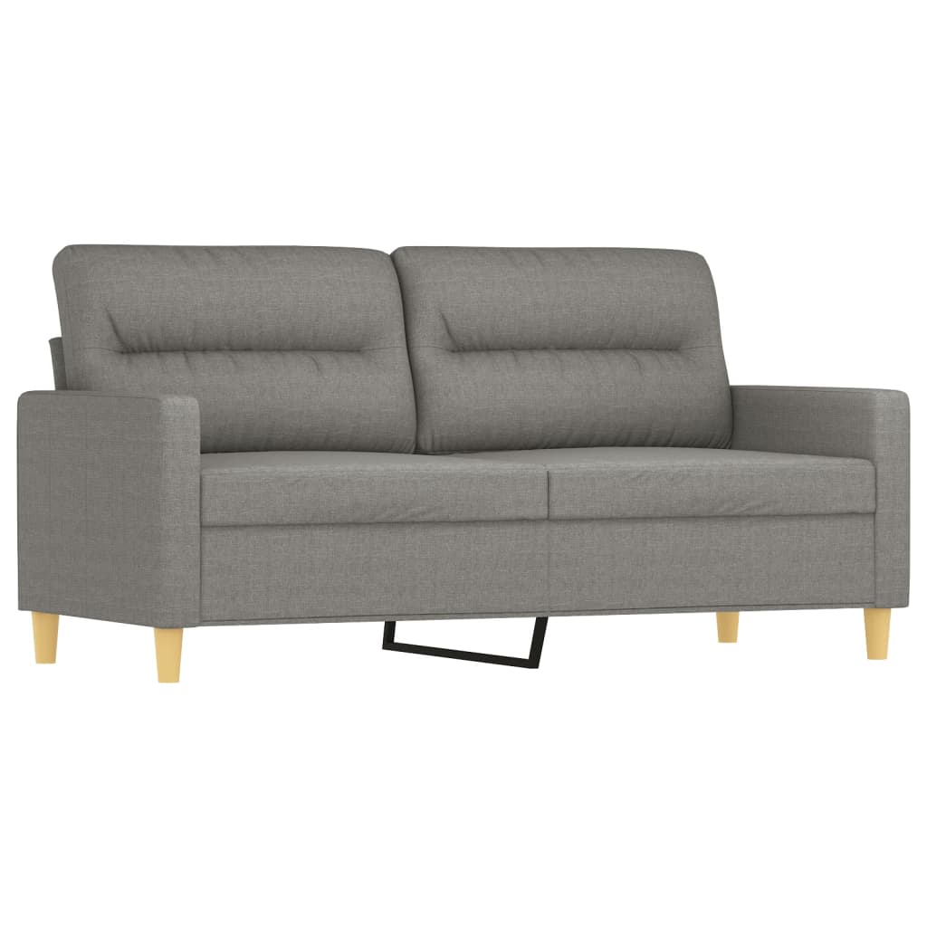 Sofá 2 plazas con almohadas y cojines tela gris oscuro 140 cm vidaXL