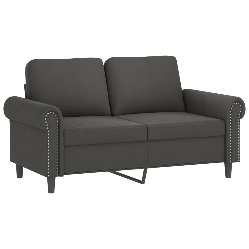 Sofá 2 plazas almohadas y cojines terciopelo gris oscuro 120 cm vidaXL